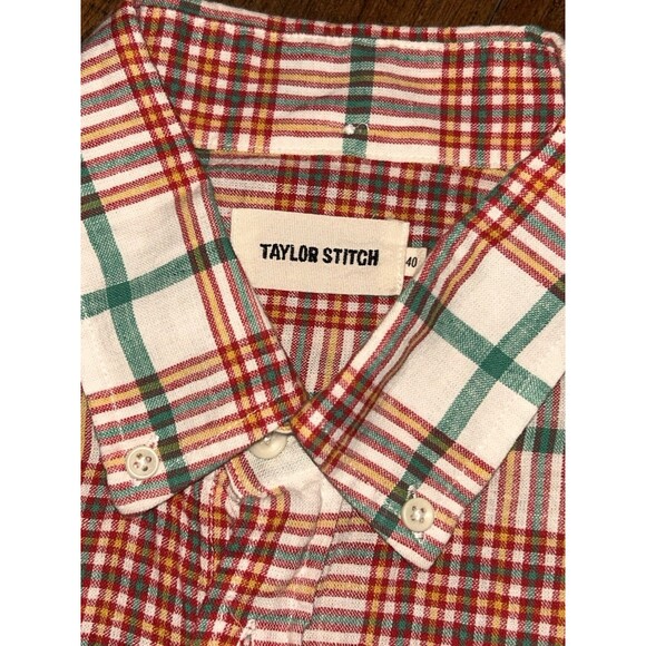 Taylor Stitch The Jack In Red Vintage Long Sleeve Button Down Shirt Size 40 - Picture 1 of 6